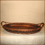Oval tray knitted with handle